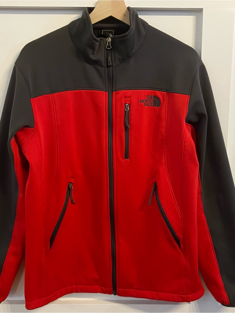 The North Face Red and Dark Gray Men’s Softshell Jacket